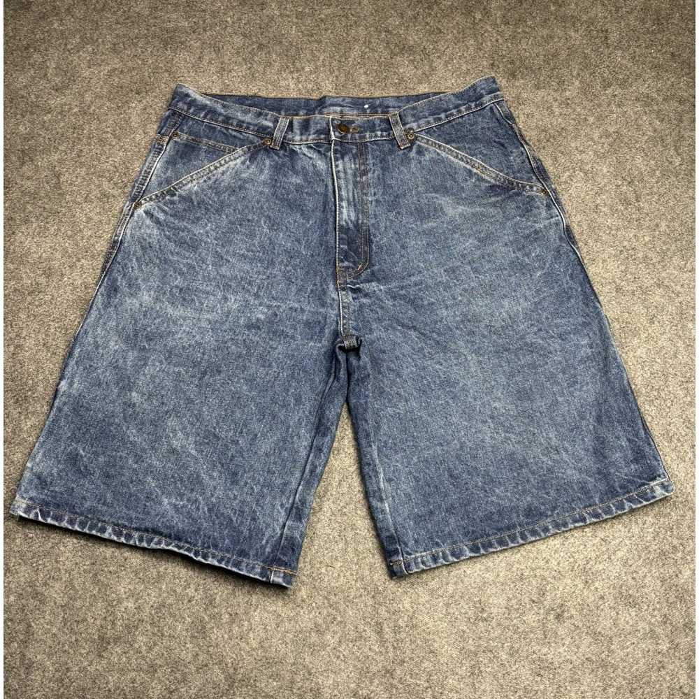 Smith's Workwear Denim Carpenter Cargo Shorts Men's Size 32 Blue Utility